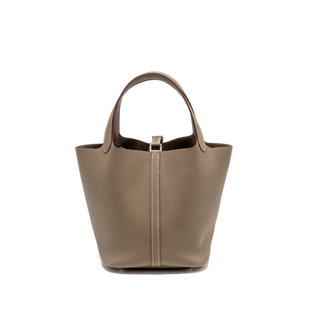 Hermes Picotin 22 Lock Bag Clemence Etoupe SHW