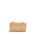 CHANEL MEDIUM CLASSIC DOUBLE FLAP BAG CAVIAR BEIGE GHW (MICROCHIP)