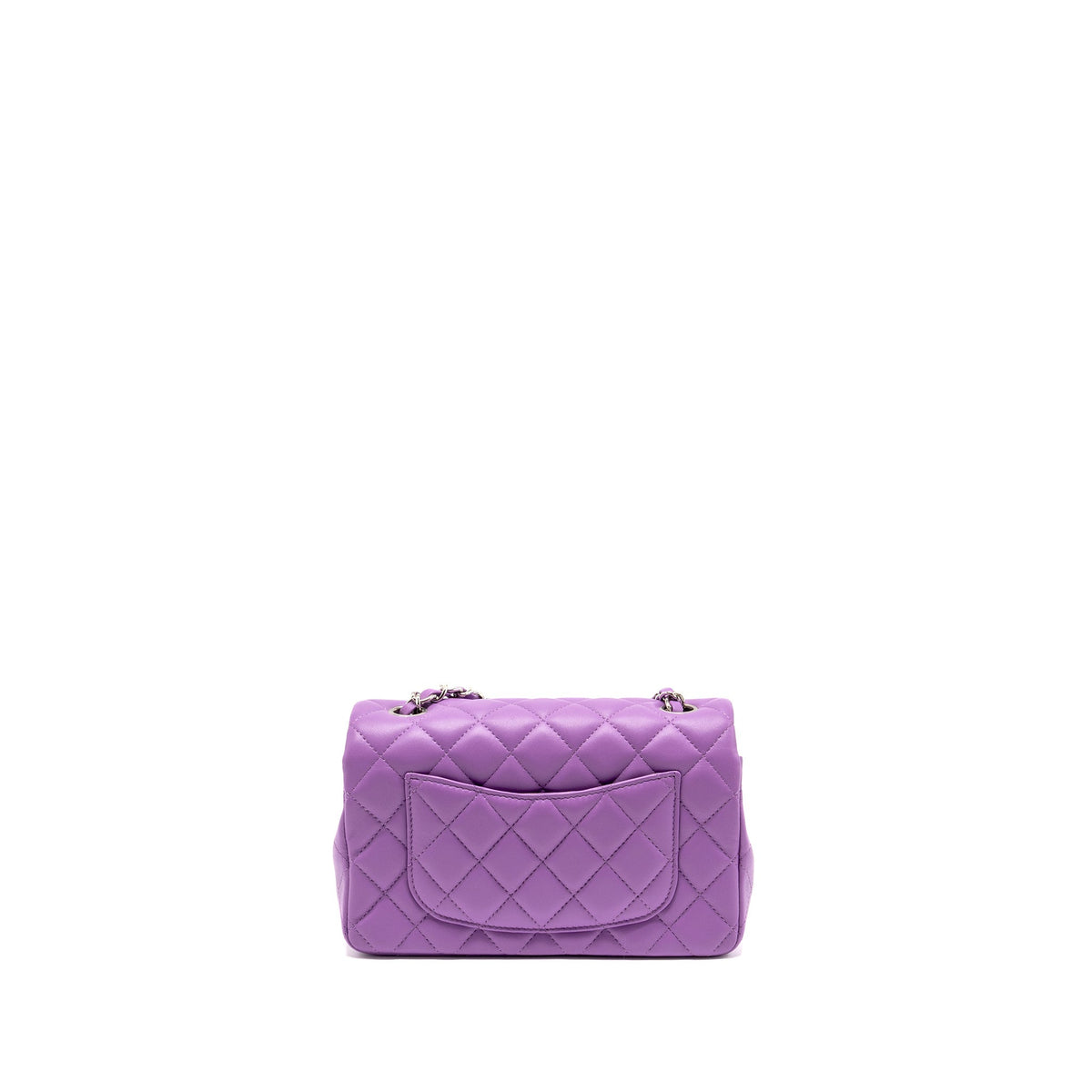 CHANEL MINI RECTANGULAR FLAP BAG LAMBSKIN PURPLE SHW