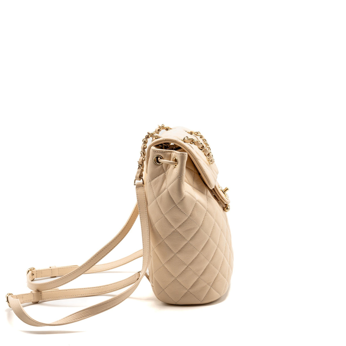 Chanel Urban Spirit backpack caviar beige LGHW (microchip)