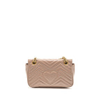 GUCCI MEDIUM GG MARMONT SHOULDER BAG CALFSKIN DARK BEIGE GHW