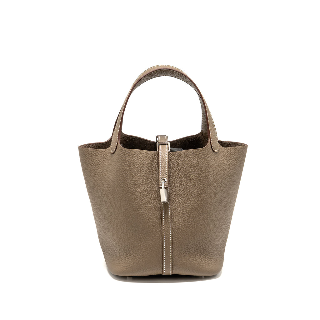 Hermes Picotin 22 Lock Bag Clemence Etoupe SHW