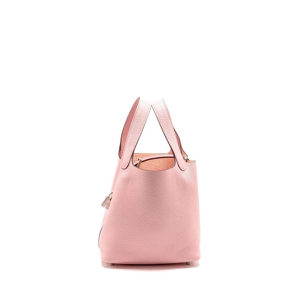 Hermes Picotin 18 Lock Bag Clemence 3Q Rose Sakura SHW