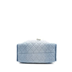CHANEL SMALL 25 BAG WASHED DENIM LIGHT BLUE GHW (MICROCHIP)