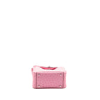 Hermes Mini Lindy Ostrich Rose Bubblegum SHW