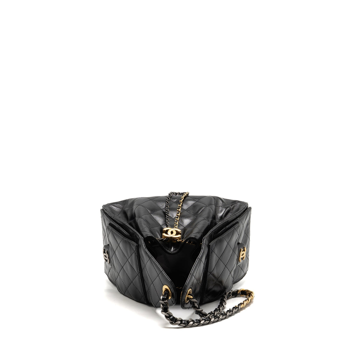 Chanel Small 25 Bag Aged Calfskin Black Multicolour Hardware (Microchip)