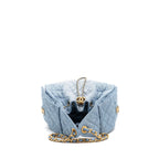 CHANEL SMALL 25 BAG WASHED DENIM LIGHT BLUE GHW (MICROCHIP)