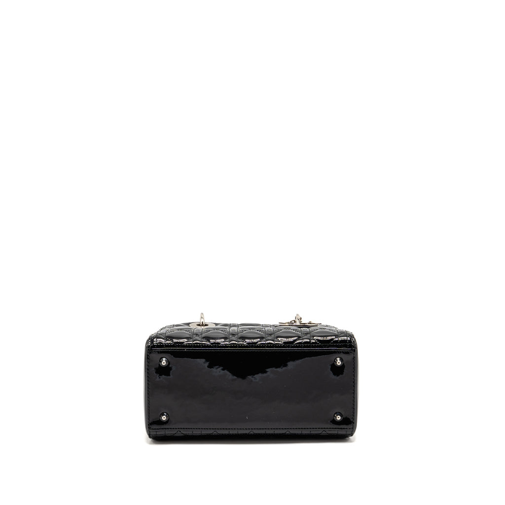 DIOR MEDIUM LADY DIOR PATENT LEATHER BLACK SHW