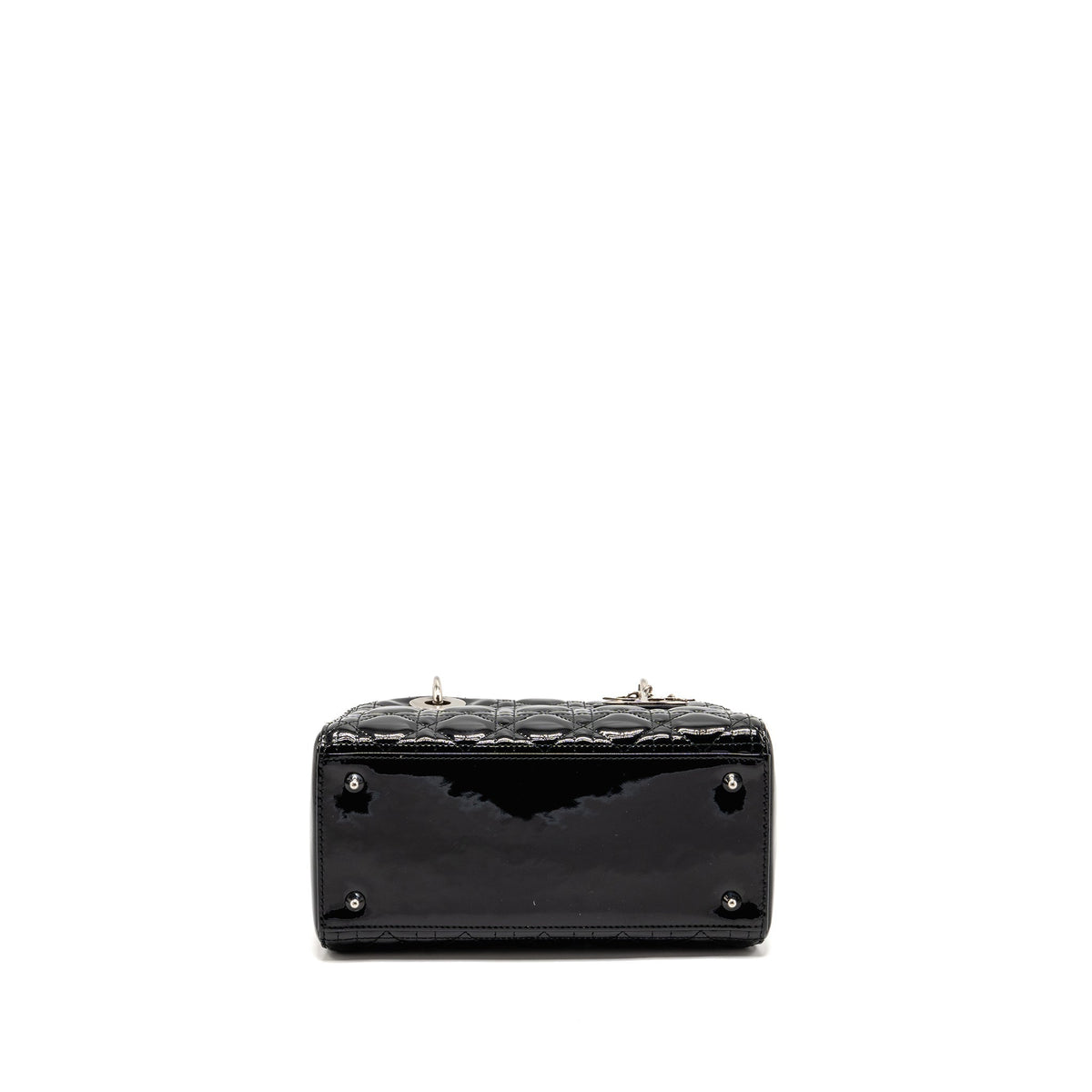 DIOR MEDIUM LADY DIOR PATENT LEATHER BLACK SHW