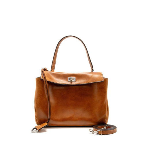 Belenciaga Rodeo Small Tanned Lambskin Tan Cowboy Ruthenium SHW