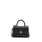 CHANEL SMALL COCO HANDLE CAVIAR BLACK LGHW(MICROCHIP)