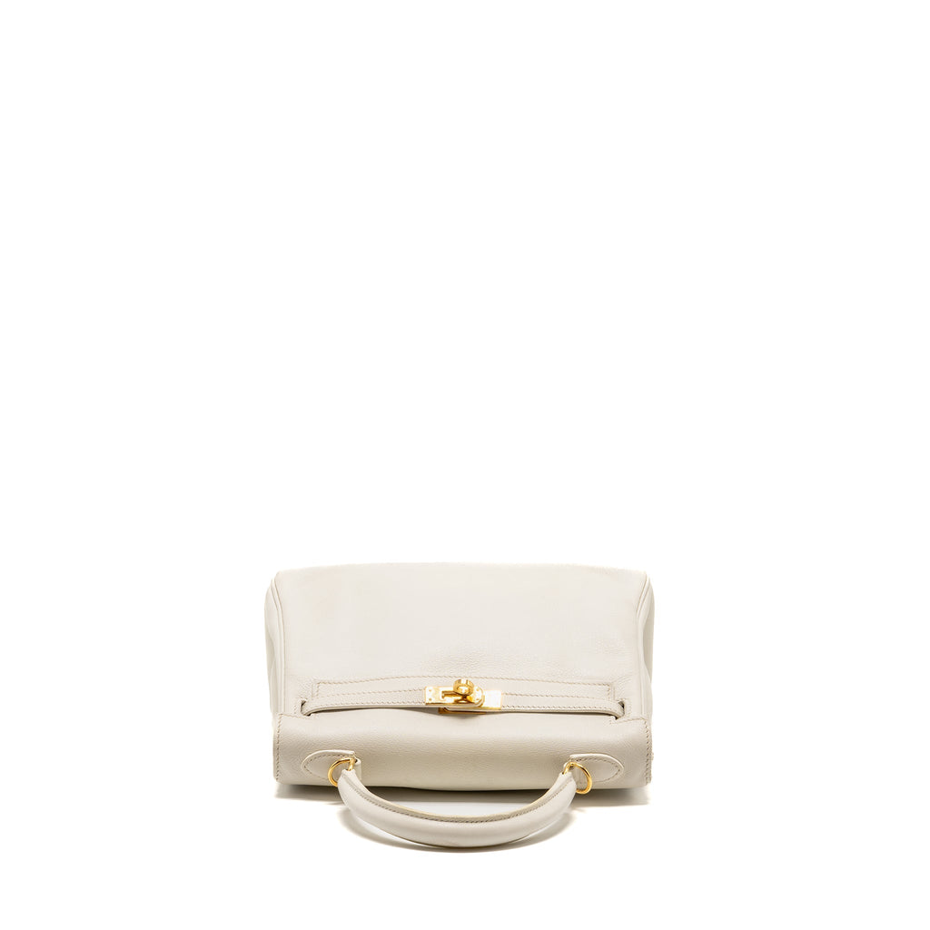 HERMES KELLY 25 EVERCOLOR BLANC GHW