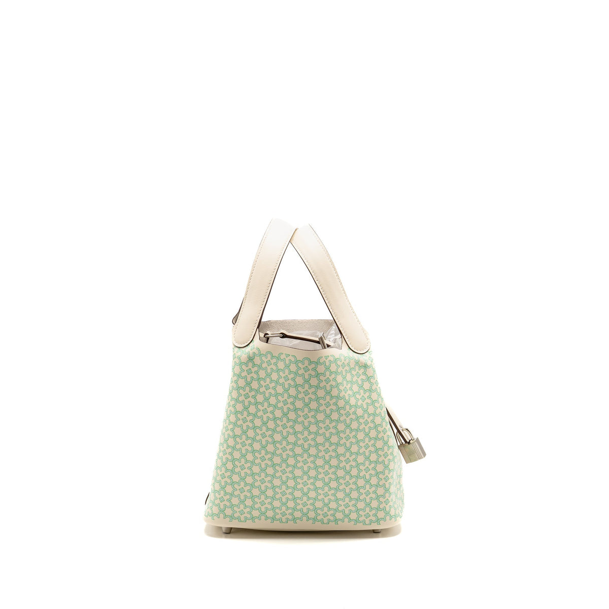 HERMES LUCKY DAISY PICOTIN 18 LOCK BAG SWIFT NATA/VERT/BLANC SHW