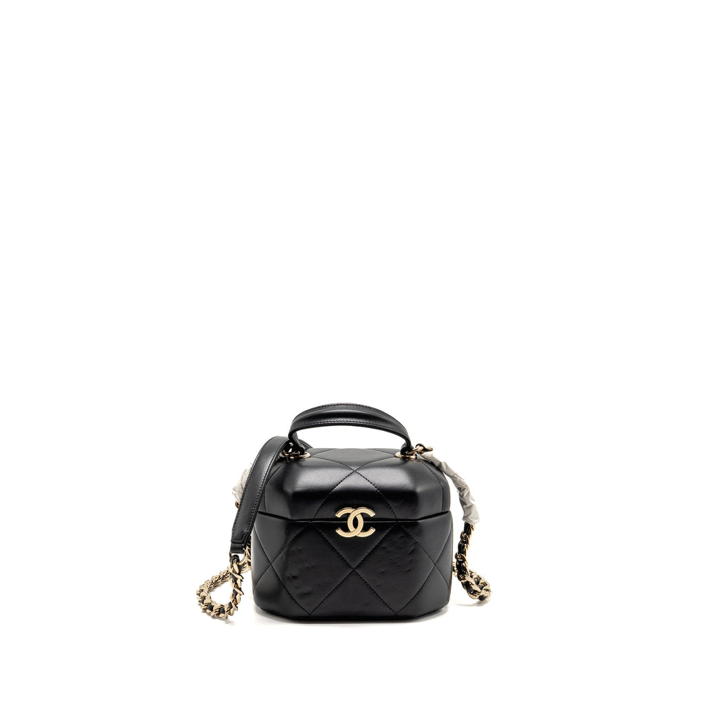Chanel Top Handle Vendome Small Vanity Case Lambskin Black LGHW (Microchip)