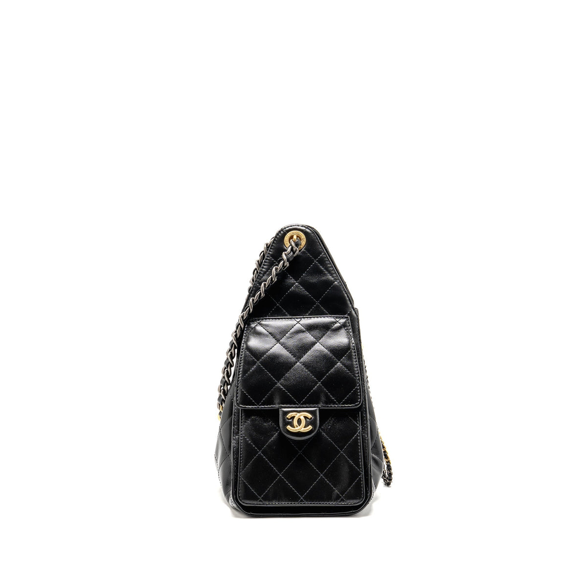Chanel Small 25 Bag Aged Calfskin Black Multicolour Hardware (Microchip)