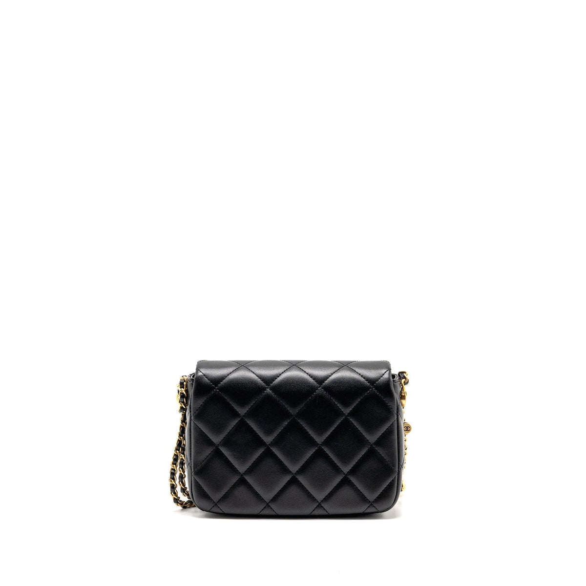 CHANEL MY PERFECT MINI FLAP BAG LAMBSKIN BLACK GHW (MICROCHIP)