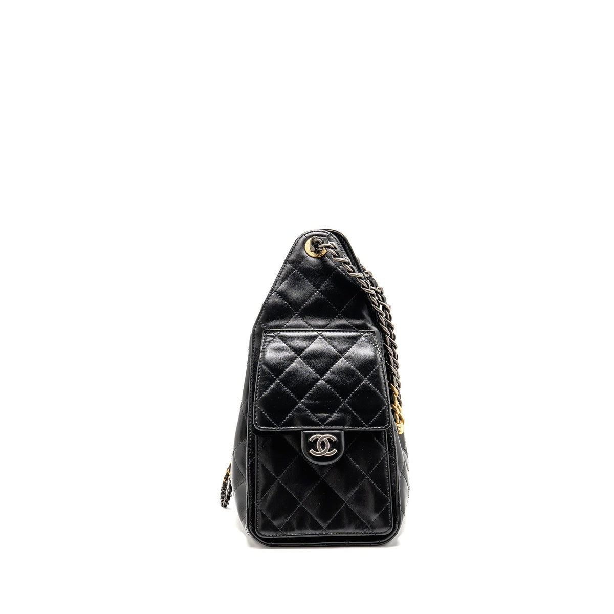 Chanel Small 25 Bag Aged Calfskin Black Multicolour Hardware (Microchip)