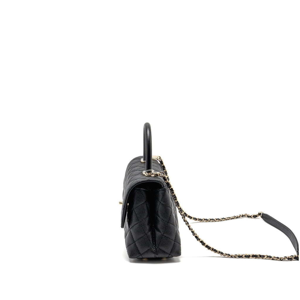 CHANEL SMALL COCO HANDLE CAVIAR BLACK LGHW(MICROCHIP)