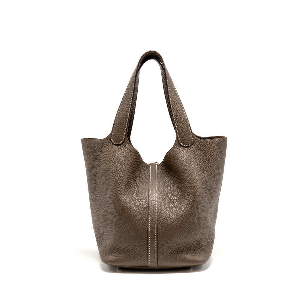 Hermes Picotin 22 Lock Bag Clemence Etoupe SHW