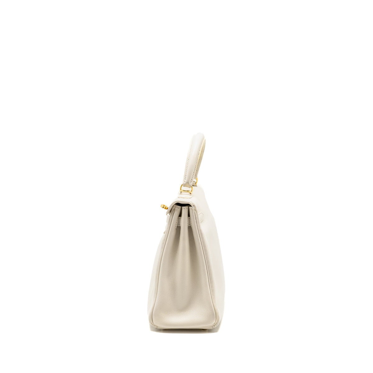 HERMES KELLY 25 EVERCOLOR BLANC GHW