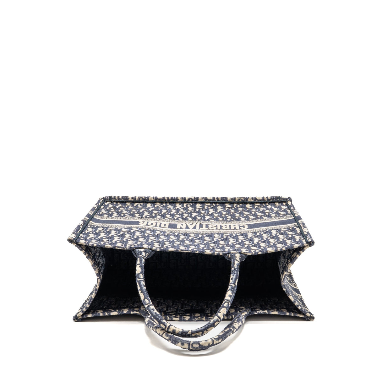 DIOR LARGE BOOK TOTE BLUE DIOR OBLIQUE EMBROIDERY
