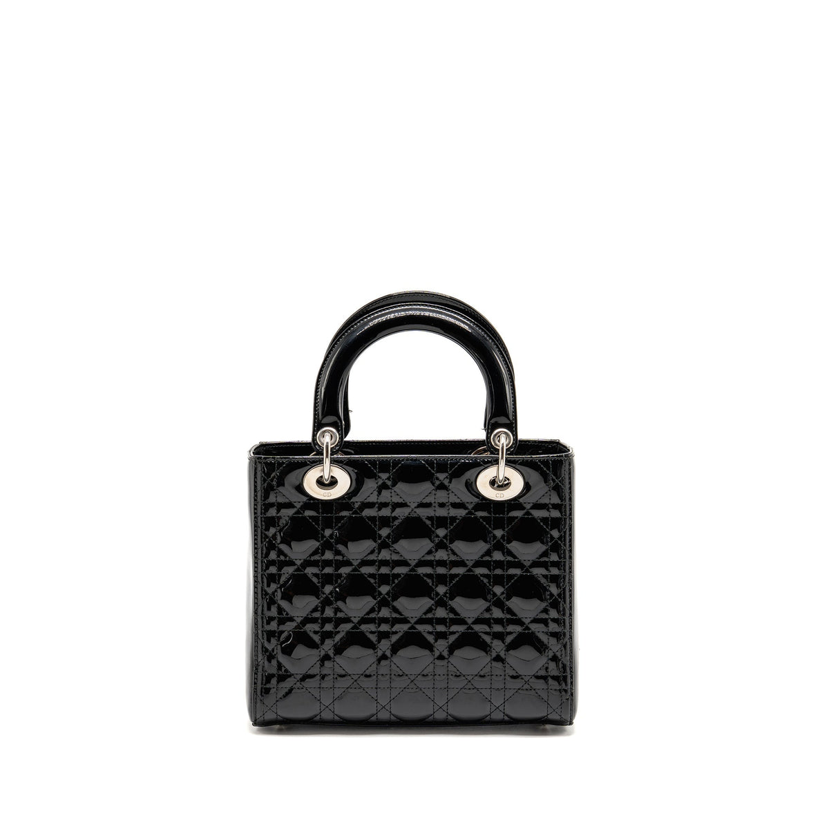 DIOR MEDIUM LADY DIOR PATENT LEATHER BLACK SHW