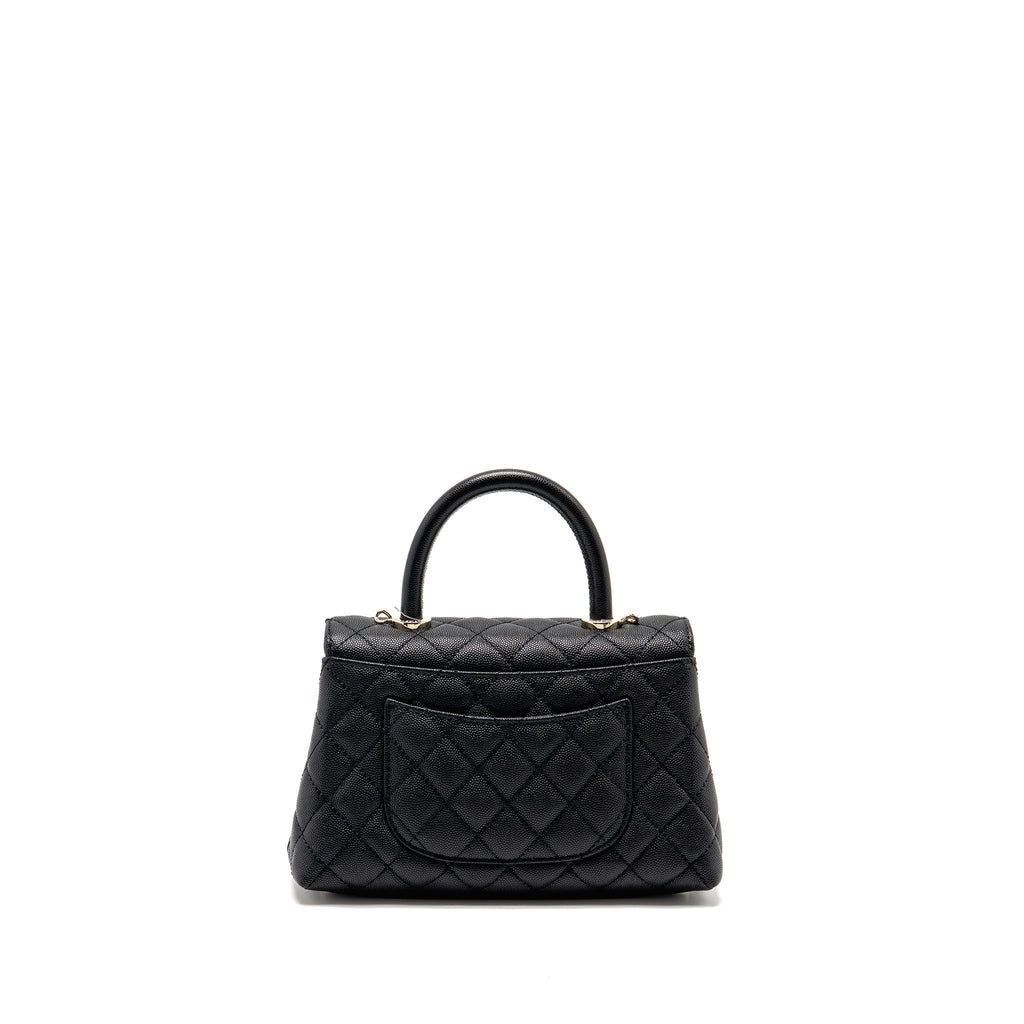 CHANEL SMALL COCO HANDLE CAVIAR BLACK LGHW(MICROCHIP)