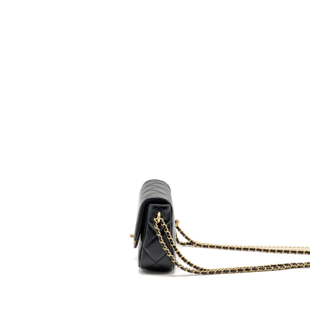 CHANEL MY PERFECT MINI FLAP BAG LAMBSKIN BLACK GHW (MICROCHIP)