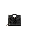 CHANEL MINI 31 BAG SHINY LAMBSKIN BLACK LGHW (MICROCHIP)