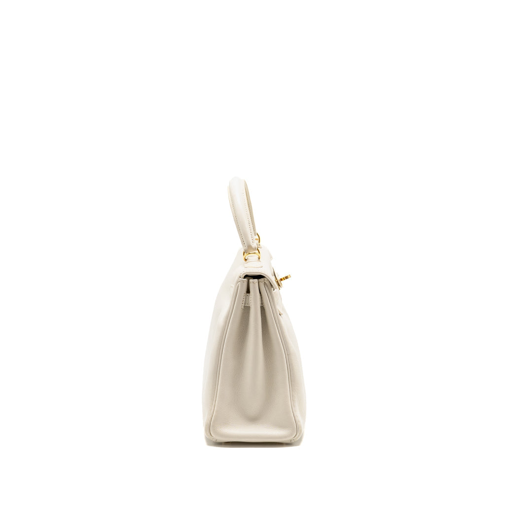HERMES KELLY 25 EVERCOLOR BLANC GHW