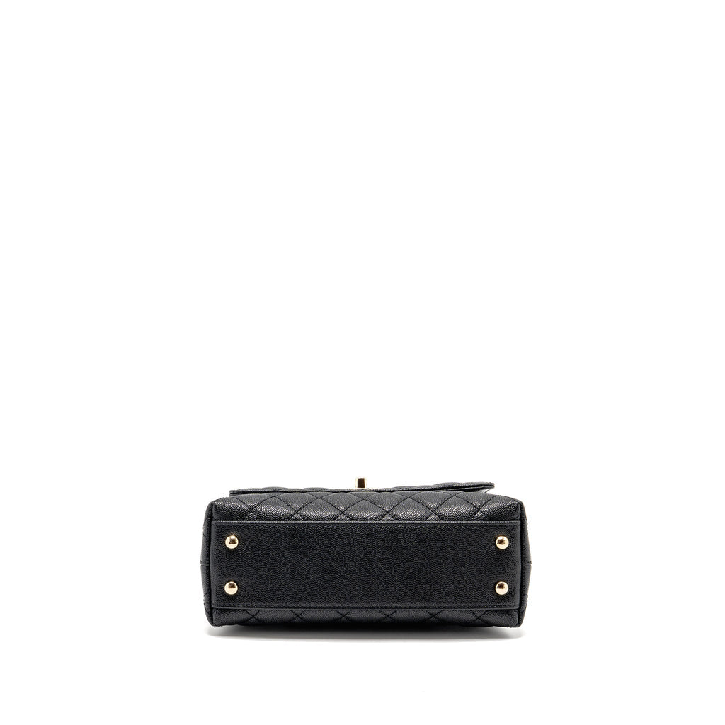 CHANEL SMALL COCO HANDLE CAVIAR BLACK LGHW(MICROCHIP)