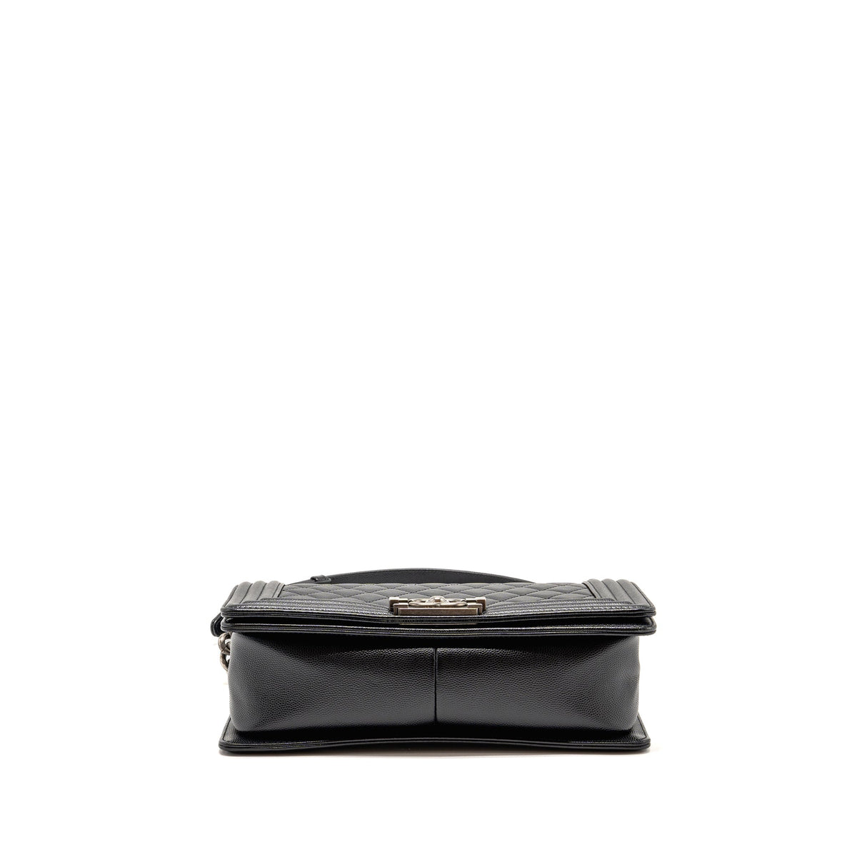 CHANEL MEDIUM BOY BAG CAVIAR BLACK RUTHENIUM SILVER HARDWARE