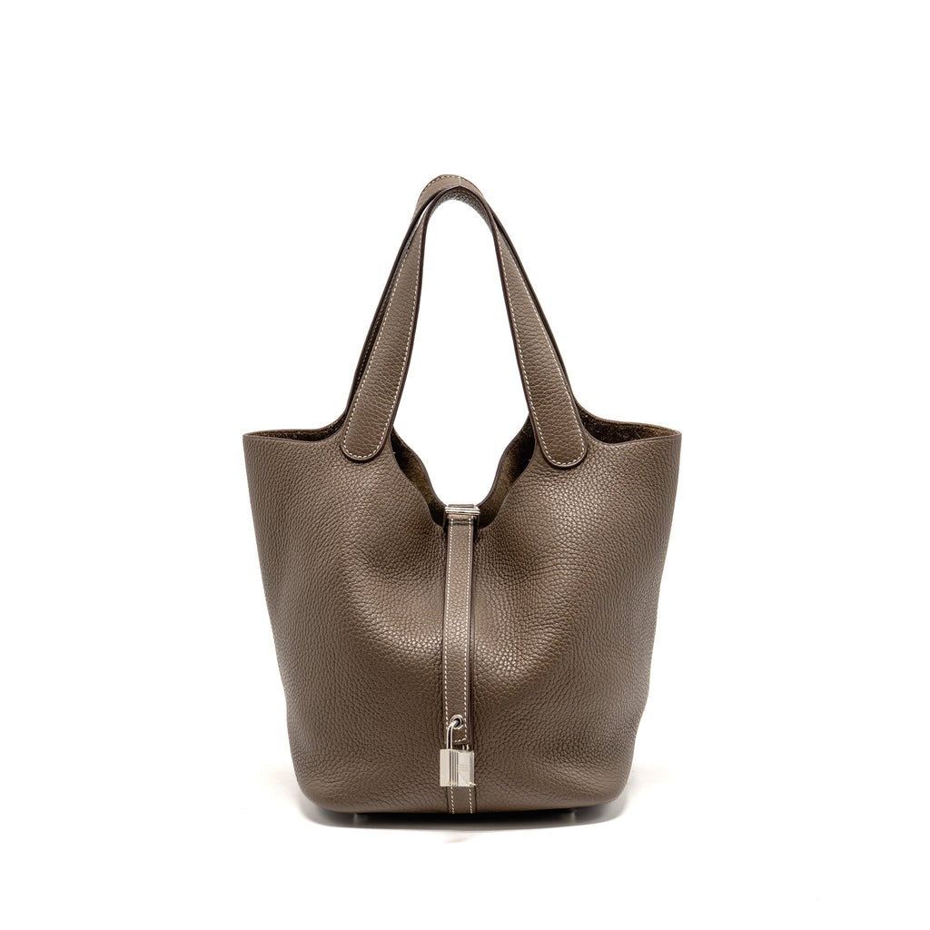Hermes Picotin 22 Lock Bag Clemence Etoupe SHW