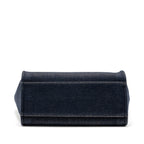 CHANEL LARGE DEAUVILLE TOTE SHOPPING BAG DENIM/LEATHER NAVY BLUE/GOLD GHW