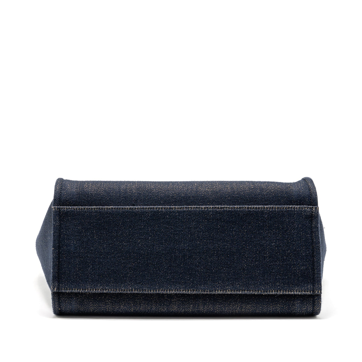 CHANEL LARGE DEAUVILLE TOTE SHOPPING BAG DENIM/LEATHER NAVY BLUE/GOLD GHW
