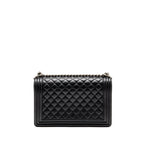 CHANEL NEW MEDIUM BOY BAG CALFSKIN BLACK RUTHENIUM HARDWARE