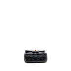 CHANEL PEARL CRUSH MINI SQUARE FLAP BAG LAMBSKIN BLACK GHW (MICROCHIP)