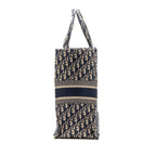 DIOR LARGE BOOK TOTE BLUE DIOR OBLIQUE EMBROIDERY