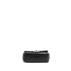 CHANEL PEARL CRUSH MINI RECTANGULAR LAMBSKIN BLACK LGHW (MICROCHIP)
