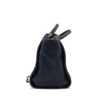 CHANEL LARGE DEAUVILLE TOTE SHOPPING BAG DENIM/LEATHER NAVY BLUE/GOLD GHW