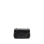 CHANEL PEARL CRUSH MINI RECTANGULAR LAMBSKIN BLACK LGHW (MICROCHIP)