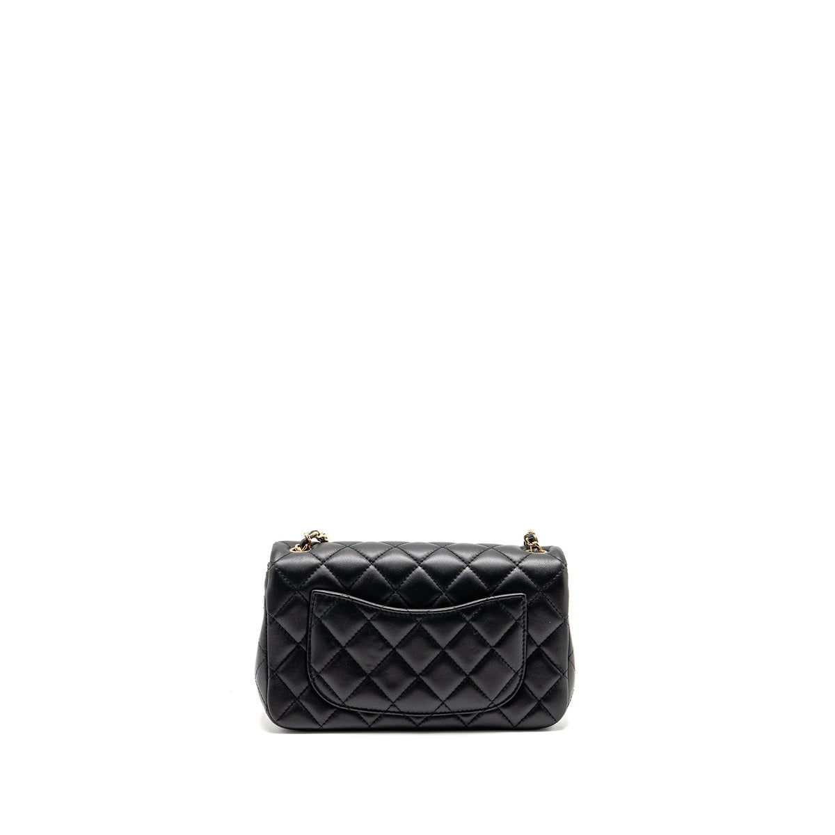 CHANEL PEARL CRUSH MINI RECTANGULAR LAMBSKIN BLACK LGHW (MICROCHIP)