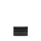 DIOR DIORADDICT WALLET ON CHAIN CANNAGE LEATHER BLACK GHW