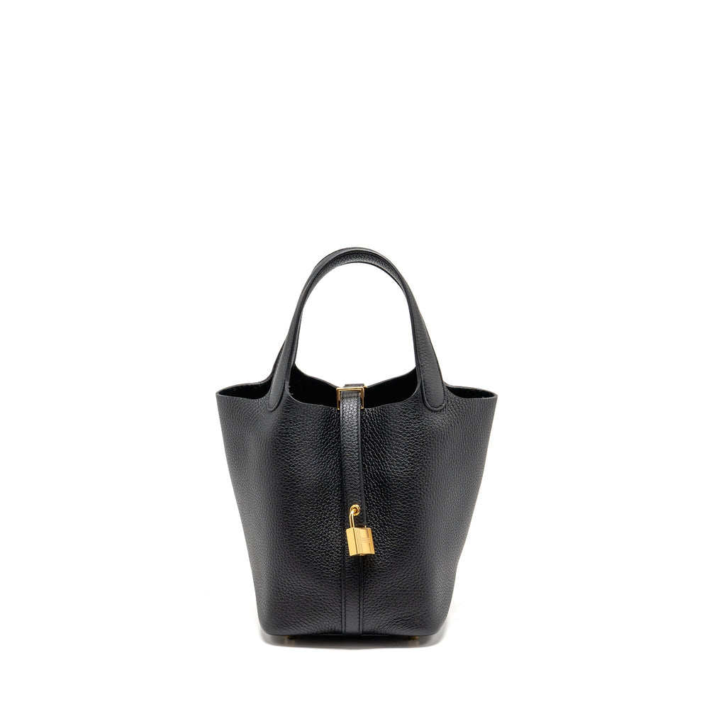 Hermes Picotin 18 Lock Bag Clemence BLACK GHW