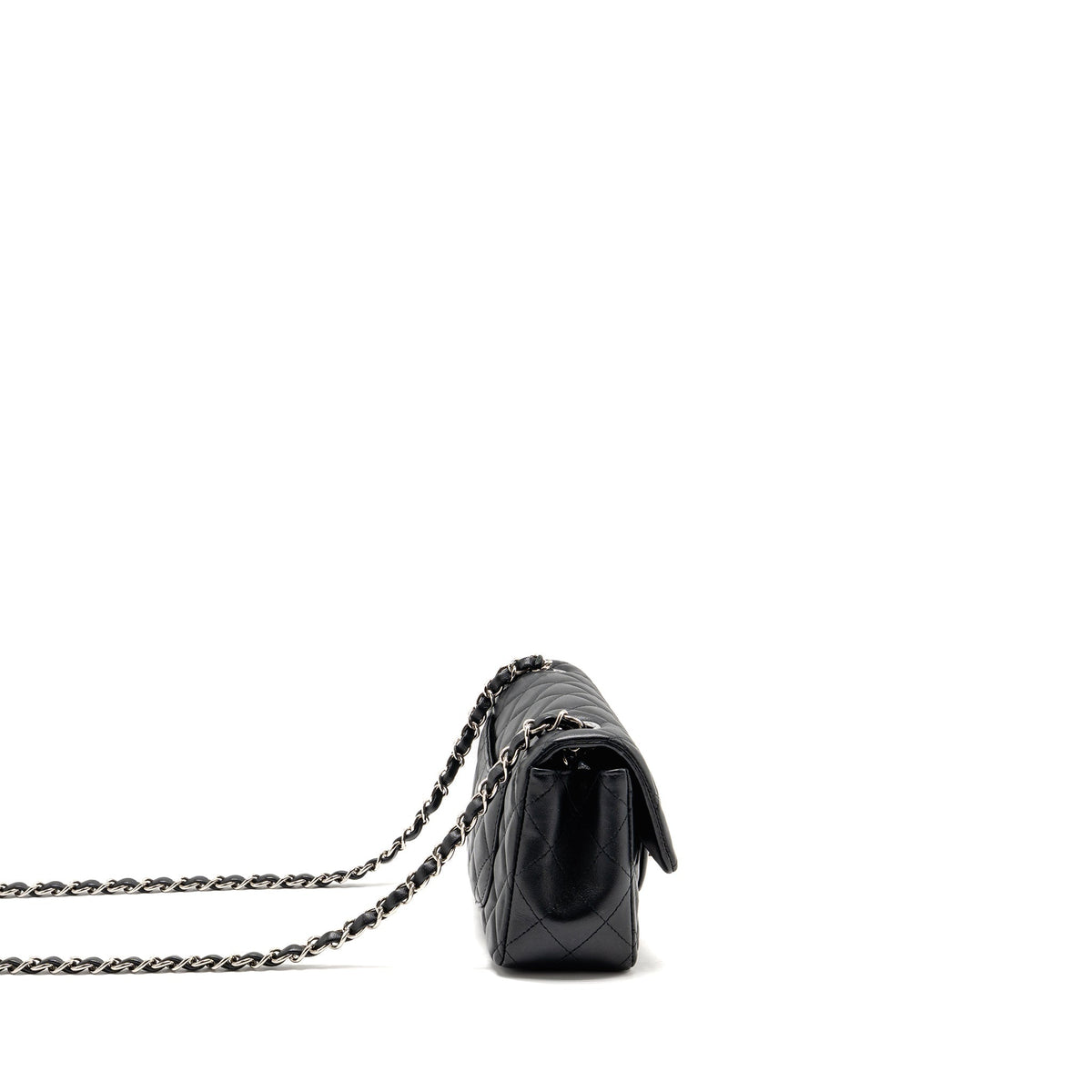 CHANEL MINI RECTANGULAR FLAP BAG LAMBSKIN BLACK SHW