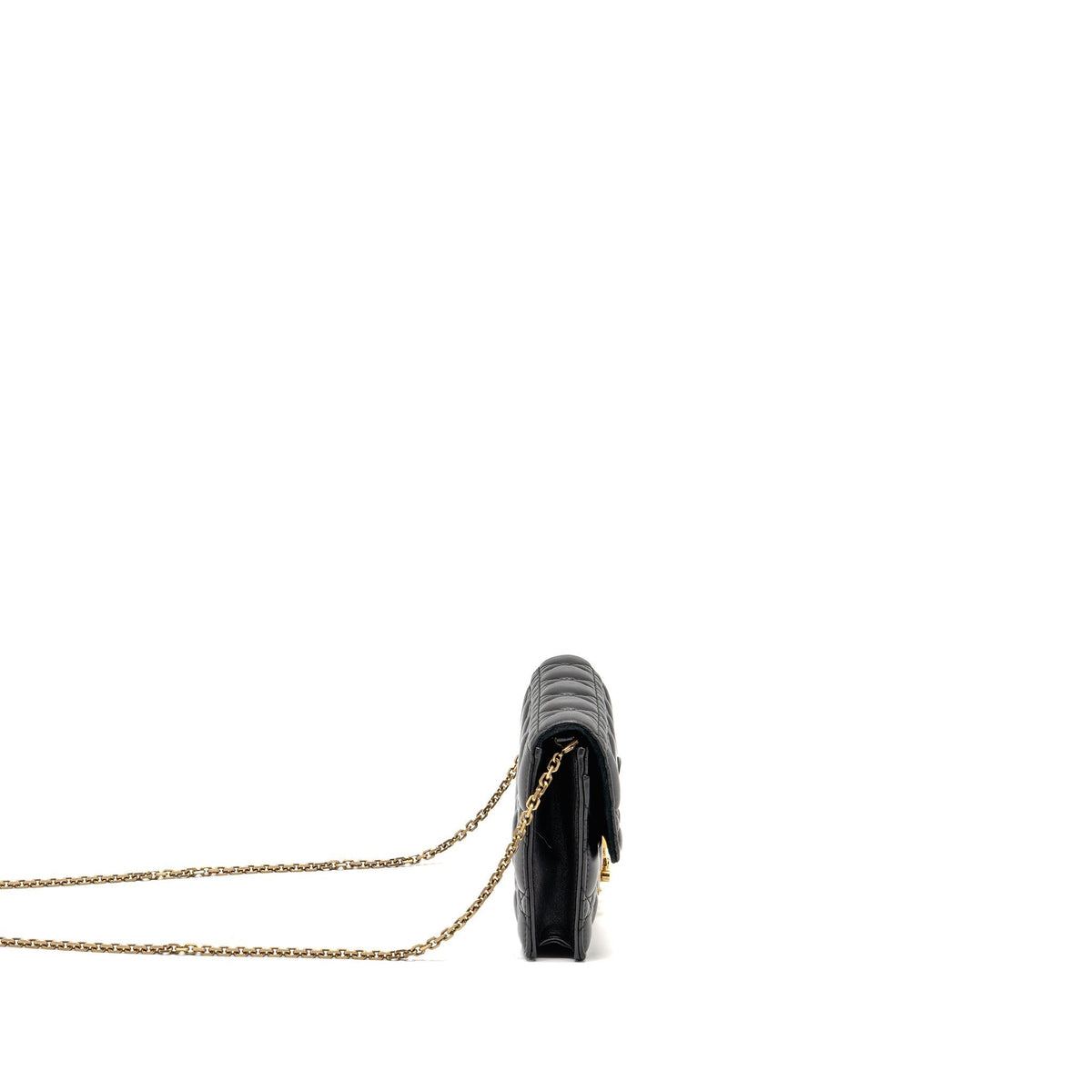 DIOR DIORADDICT WALLET ON CHAIN CANNAGE LEATHER BLACK GHW