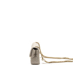 Chanel 24s pearl adjustable chain rectangular flap bag lambskin light grey GHW (microchip)