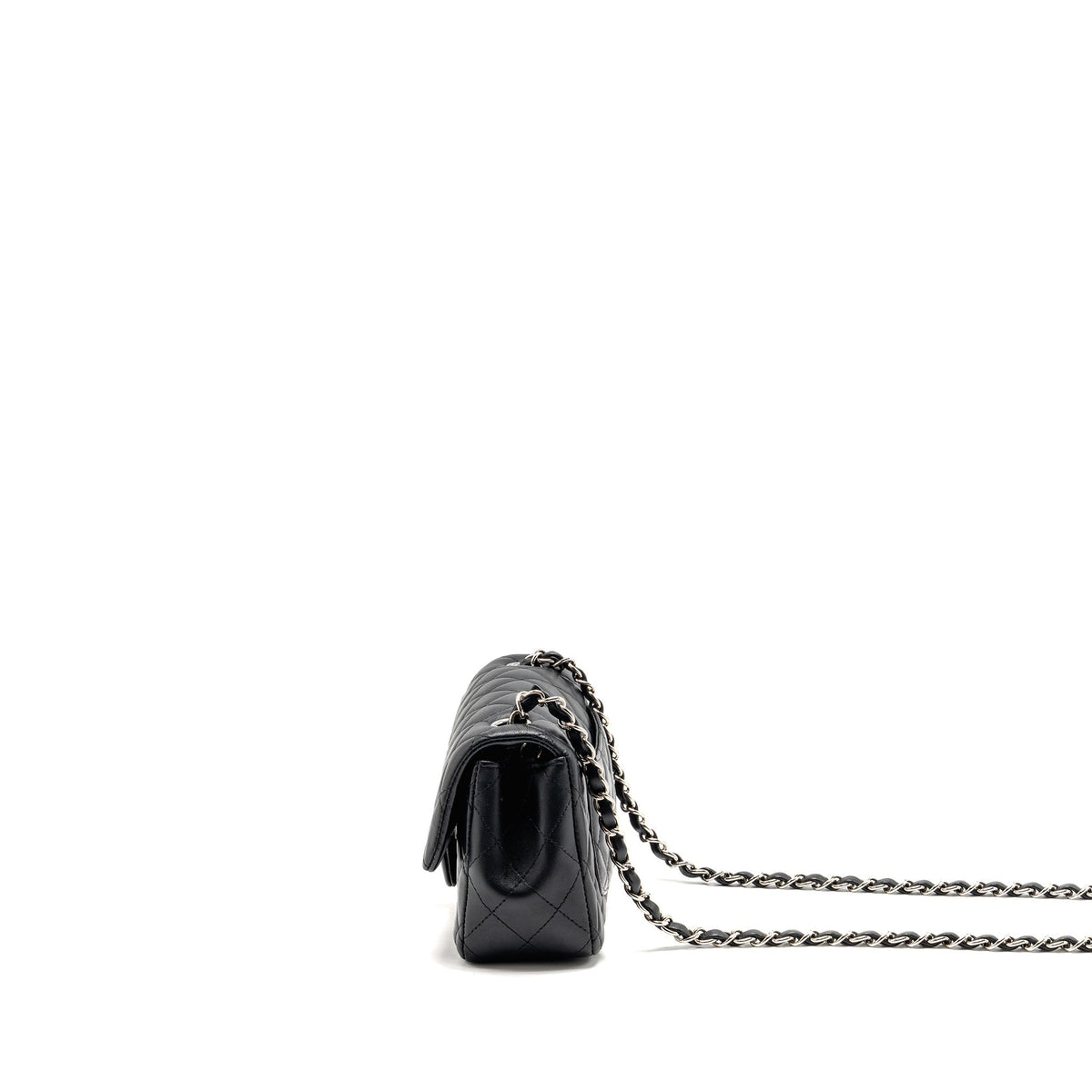 CHANEL MINI RECTANGULAR FLAP BAG LAMBSKIN BLACK SHW