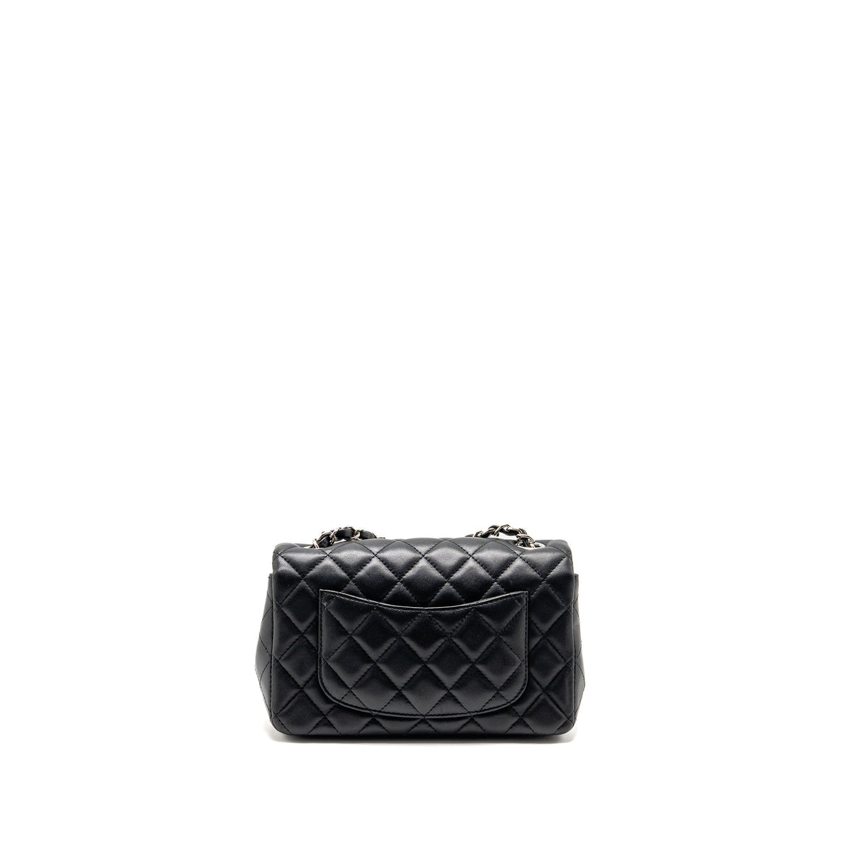 CHANEL MINI RECTANGULAR FLAP BAG LAMBSKIN BLACK SHW