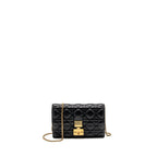 DIOR DIORADDICT WALLET ON CHAIN CANNAGE LEATHER BLACK GHW